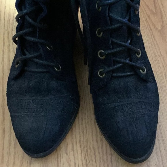 Free People Jeffrey Campbell Black Croc JOE over the knee lace up boots. - Picture 4 of 4